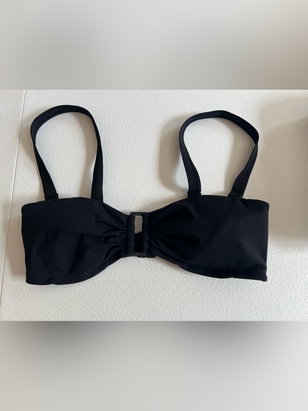 Princesse Tam Tam Black Bandeau Bikini Top Adjustable Straps XS